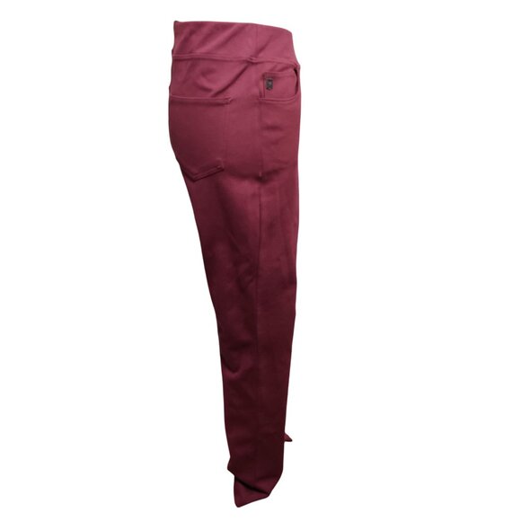 Kim Gravel 6 Tall High Rise Burgundy Pull On Straight Leg Stretch Pants Pockets - Picture 7 of 11